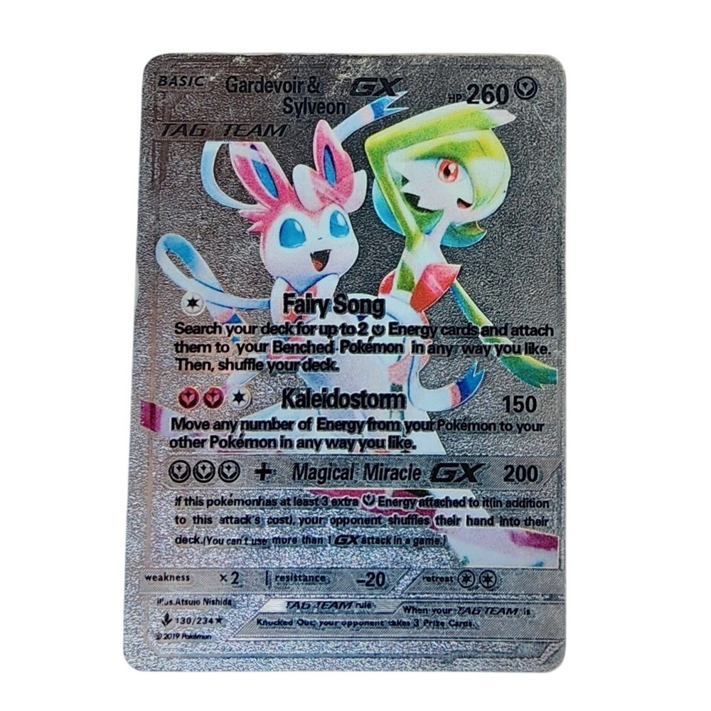Pokemon Gardevoir & Sylveon GX 130/234 Full Art Ultra Rare Tag Team Holo Card